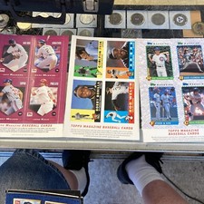 14- 1990-93 Topps Magazine 4-Card Uncut  Thomas, Bond, Griffey Jr, McGwire,