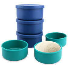 6pcs/set With Lid Round Dough Proofing Box Food Container Silicone For Pizza