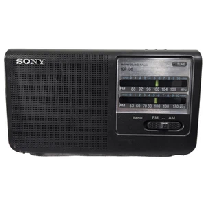 Altavoz compacto portátil radio AM/FM Sony ICF-38 viaje emergencia garaje camping - Imagen 1 de 8