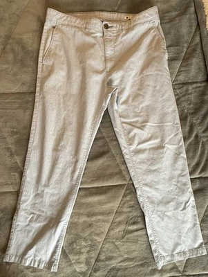 Haggar прямой крой эластичные брюки синий белый в тонкую полоску размер 36 x 30 платье повседневное - Изображение 1 из 4