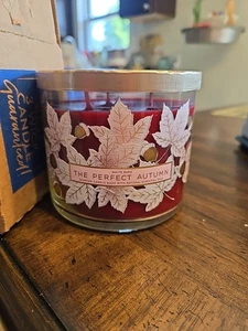 New Bath And Body Works 3-Wick The Perfect Autumn Candle 14.5 Ounce - Picture 1 of 5