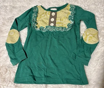 Camiseta Top Persnickety Niñas Niño Manga Larga 4 Años Verde Foto 1 de 3