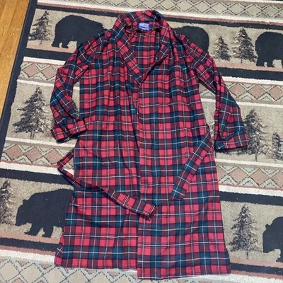 Pendleton Robe Mens L Red Plaid Wool Bathrobe Boyd Tartan FAST SHIPPING EUC - Image 1 of 4