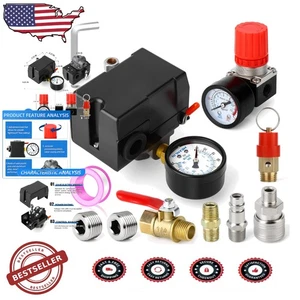 Air Compressor Pressure Switch 135-175 PSI 4-Way Regulator Kit - Picture 1 of 9