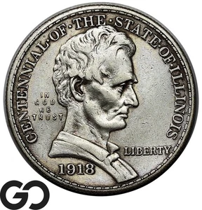 1918 Lincoln Commemorative Half Dollar - Picture 1 of 3