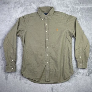 Polo Ralph Lauren Hemd Herren Large Grün Army Pony Military Button Down Oliv - Bild 1 von 12