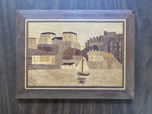 Vintage Marquetry Wooden Inlay Of Italian Coastline - Picture 1 of 6