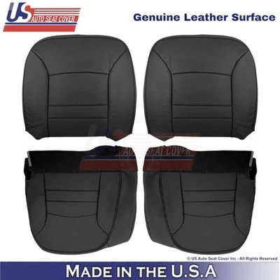 Fundas de asiento delanteras de cuero genuino negras para Ford Crown Victoria 2000-2002 Foto 1 de 4