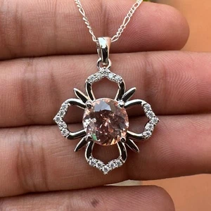 28 Ct Unique 925 Sterling Silver Pendant Natural Padparadscha Sapphire -S31 - Picture 1 of 5