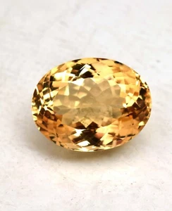 21.85 Ct Natural Orange Yellow Citrine Certified Oval Cut Loose Gemstone - Picture 1 of 5