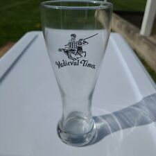 Medieval Times Dinner Tournament Souvenir Tall Pilsner Drinking Glass 8 1/2”