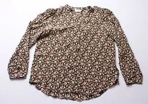 Joie Women's Eldridge Long Sleeve Floral Silk Blouse BE5 Expresso Multi Size XL - Picture 1 of 3