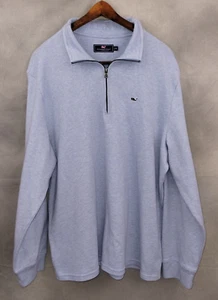 NEW Vineyard Vines Men's Blue Pullover 1/4 Zip Mock Neck Sweater Size XL - Picture 1 of 6