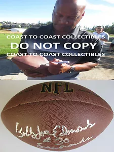 BOBBY JOE EDMONDS, SEATTLE SEAHAWKS,ARKANSAS,FIRMATO,AUTOGRAFATO,CALCIO,PROOF - Foto 1 di 2