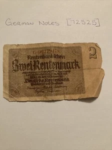 Genuine 2 Rentenmark from 1937 German 3. reich banknote fine con !!!!! - Picture 1 of 2