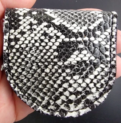 Python кожи монета сумочки домино белый искусственной кожи, монета мешок, монета чехол ручной работы - Изображение 1 из 4