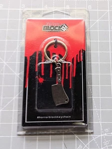 Horror Block Meat Cleaver Keychain, Nickel Plated Zinc Keyring, New & Sealed - Picture 1 of 2