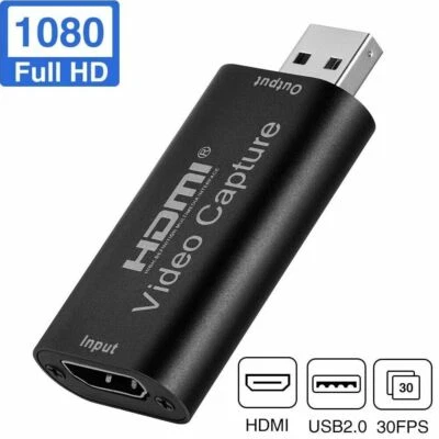 HDMI to USB Video Capture Card 1080P Recorder Phone Game Video Live Streaming US - Image 1 of 4