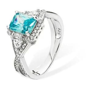Sterling Silver Aquamarine Ring 925 Hallmarked Size J - R British Made - Picture 1 of 3