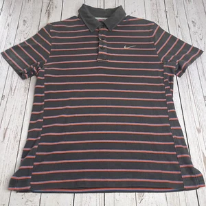 Vintage Nike Golf Polo Shirt Black Striped Womens Medium Short Sleeve Athletic - Picture 1 of 8