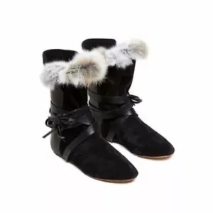 Isabel Murant Couture Booties Boots Suede and Leather Fur 36 /6 6.5 with box - Picture 1 of 12