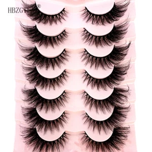 False Eyelashes Cat-Eye Fluffy Faux Mink Lashes 8D Wispy Lashes 7 Pairs - Picture 1 of 22