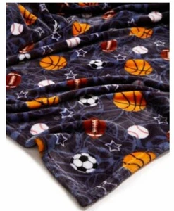 Lightning Bug Print Fleece Sports Hero Soft Plush Throw Blanket Queen 90x90 NWT - Picture 1 of 3