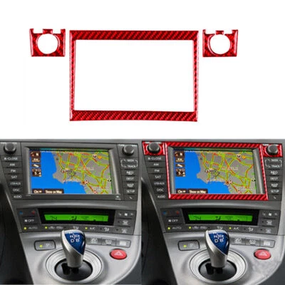 Cubierta de embellecedor de panel de pantalla de navegación roja para Toyota Prius 2012-2015 tipo B Foto 1 de 4