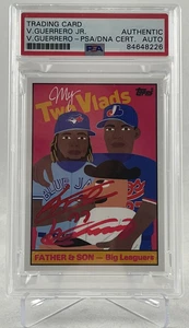 VLADIMIR GUERRERO JR & SR DUAL SIGNED 2021 TOPPS PROJECT 70 AUTO PSA/DNA SLABBED - Picture 1 of 2
