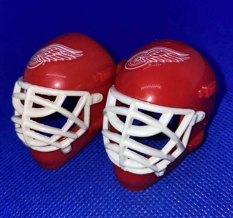 Detroit Red Wings Hockey Goalie Mini Helmet Mask Franklin NHL 1.5" Lot of 2x Cover