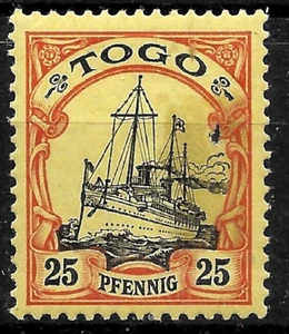 1900 Germany Colony  PAIR Ml#11  TOGO  Kaiser’s  YACHT /fault:hole/ SHIP - Picture 1 of 2