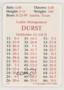 1993 APBA Baseball 1929 Season Cedric Durst