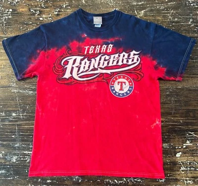 Genuine MLB Baseball Texas Rangers Tie Dye T Shirt Tye Dye Men’s Large NICE!! - Image 1 of 4
