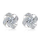 925 Sterling Silver Swirl Pendant Chain Necklace Stud Earrings Womens Jewellery