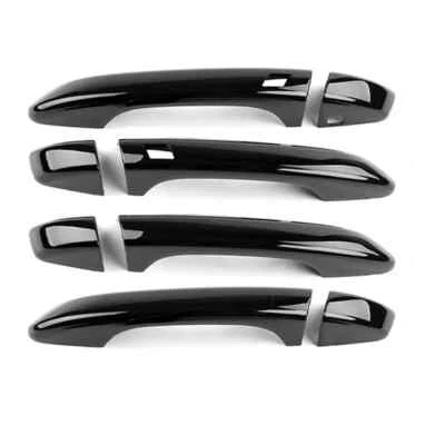 Cubierta decorativa de manija de puerta lateral izquierda derecha negra 4 piezas para Kia Stinger 2018-23 Foto 1 de 4