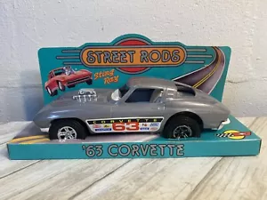 Vtg 63 Split Window Corvette 9" Tim Mee Toy Car Silver PROCESSED PLASTIC CO NOS - Picture 1 of 5