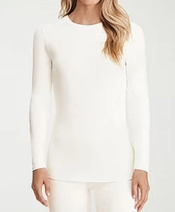 NWT Women's Large Ivory Cuddl Duds Layers Long Sleeve Crew Top - Picture 1 of 1