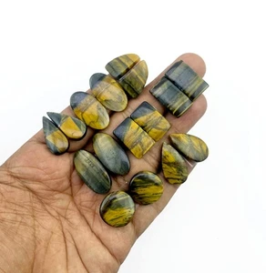 Lote de 100 pares de cabujones naturales de varios ojos de tigre, 4 piezas, piedras preciosas sueltas - Imagen 1 de 10