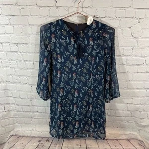 For All Seasons Girl’s Navy Floral Shift Dress Sz: Girl's Small NWT - Picture 1 of 4