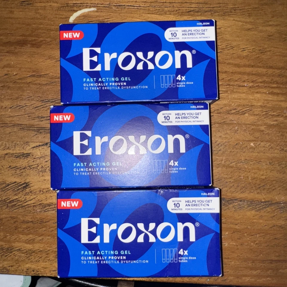 3-Boxes EROXON STIMGEL 4 Single Dose Tubes (12 Total) ED Fast Acting Gel - Image 1 of 1