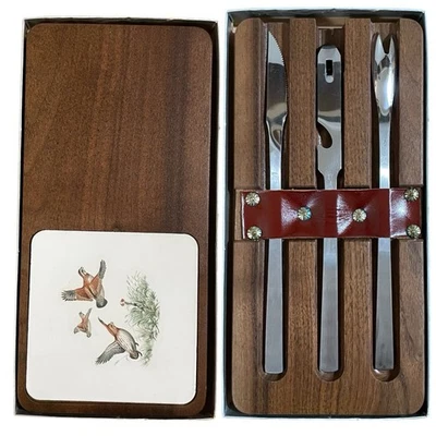 LATAMA Italy Capri Party Block Serving Set 4PC Stainless Steel MCM Bar Utensils - Image 1 of 4