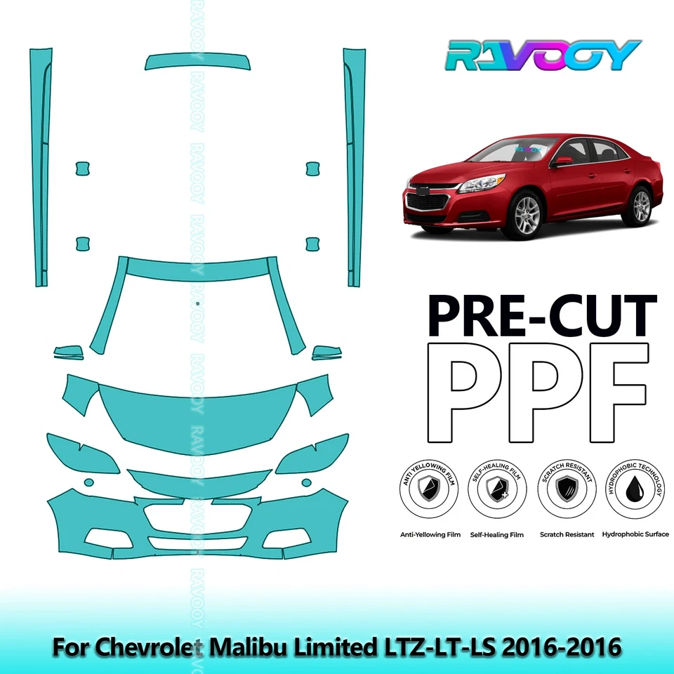 Kit de protección de pintura precortada PPF para Chevrolet Malibu Limited LTZ-LT-LS 2016-2016 Foto 1 de 4