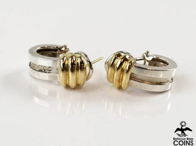 Tiffany & Co. 14k Yellow Gold Sterling Silver Earrings Omega Back - Image 1 of 4