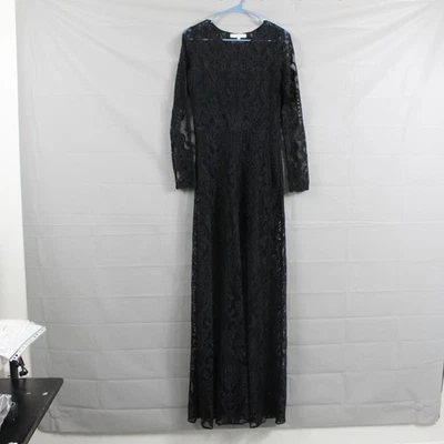 Alexis Dress Women Medium Lace Sheer Maxi Black Evening Romantic Gothic Feminine - Image 1 of 4