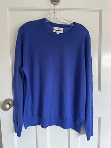 MARKS & SPENCER IRIS BLUE EXTRA FINE MERINO WOOL CREW NECK SWEATER- SIZE 18- NEW - Picture 1 of 1