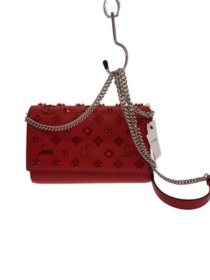 Christian Louboutin Leather Paloma Clutch Shoulder Bag Red Auth from Japan RA - Image 1 of 4