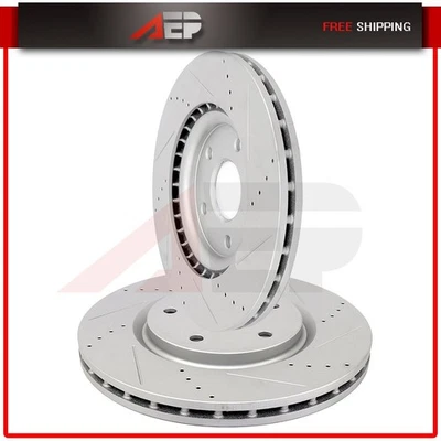 2 * Front Drilled Brake Rotors Discs Fits Chrylser Pacifica Dodge Grand Caravan - Image 1 of 4