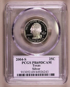 2004-S Texas Silver Quarter PCGS PR69DCAM ***RARE ORIGINAL COIN*** - Picture 1 of 4