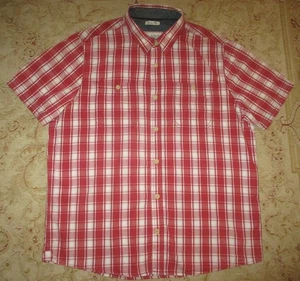 Fat Face Red Check Cotton Short/S Collared Shirt XL - Picture 1 of 4
