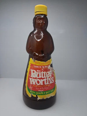 Mrs. Butterworth's Original Thick 'N Rich Amber Glass Bottle 24 Fl Oz Yellow Cap - Image 1 of 4